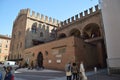 Main Facade Of Enzo Palace Medieval Building In Piazza Maggiore In Bologna. Travel, holidays, architecture. March 31, 2015. Royalty Free Stock Photo