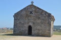 Main Facade Of The Hermitage Of Our Lady Of The Lanzada In Noalla. Nature, Architecture, History, Travel. August 19, 2014. Noalla