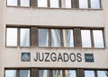 Main facade of the Madrid Regional Courts in Plaza Castilla in downtown Madrid Royalty Free Stock Photo