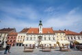 Main facade of Mariborski Rotovz, or Maribor Town hall on Glavni trg main square,