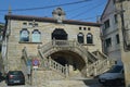 Main Facade Of The Market Dated In The 10th Century In The Medieval Village Of Walls. Nature, Architecture, History, Street