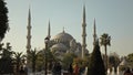 Historical part of Istanbul, Turkey - Sultan Ahmed Mosque with tourists in a summer sunny day. 4K UHD video, 3840, 2160p