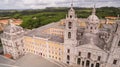 Main facade of the royal palace in Marfa, Portugal, May 10, 2017. Aerial view. Royalty Free Stock Photo