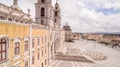 Main facade of the royal palace in Marfa, Portugal, May 10, 2017. Aerial view. Royalty Free Stock Photo