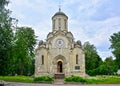 Main facade of the Spassky Cathedral in the Spaso-Andronikov monastery in Moscow, Russia