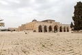 The main fasade of the Al Aqsa Mosque on the Temple Mount in the Old Town of Jerusalem in Israel