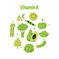 The main food sources of vitamin K. The concept of healthy eating.