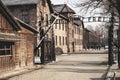 The main gate Auschwitz concentration camp with the inscription work makes you free.