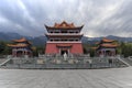 Main gate of Chongsheng temple The Three Pagodas temple, Dali, China,