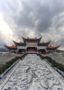 Main gate of Chongsheng temple The Three Pagodas temple, Dali, China,