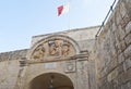 The main gate into the fortified city of Mdina, interior view, architecture details Royalty Free Stock Photo