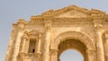 Main gate Hadrian`s Arch in Jerash in Jordan Royalty Free Stock Photo