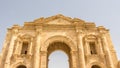 Main gate Hadrian`s Arch in Jerash in Jordan Royalty Free Stock Photo