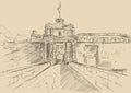 Sketch of T Mdina, MALTA