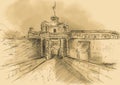 Sketch of T Mdina, MALTA