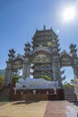 The main gate of the monastery. The Lady Buddha Statue the Bodhisattva of Mercy at the Linh Ung Pagoda in Da Nang Vietnam