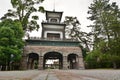 The main gate. Omaya shrine. Kanazawa. Ishikawa Prefecture. Japan Royalty Free Stock Photo
