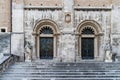 The main gate of San Giustino Cathedral`s in Chieti, Abruzzo, Italy