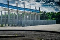 Main Gate of the Stadium arena, entrance, football, gate, soccer, stadium, box-office, door, enter, entry, entryway, security Royalty Free Stock Photo