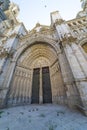 Main gate, Toledo - Cathedral Primada Santa Maria de Toledo facade spanish church Gothic style Royalty Free Stock Photo