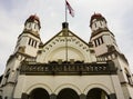 Main gate with two tower dome at Lawang Sewu building photo taken in Semarang Indonesia Royalty Free Stock Photo