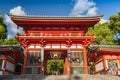 Main gate of Yasaka Jinja shrine. It is a Shinto shrine in the Gion District of Kyoto, Japan Royalty Free Stock Photo