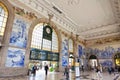 Main hall of Sao Bento Railway Station in Porto city, Portugal Royalty Free Stock Photo
