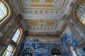 Main hall of the Sao Bento Train Station in the city of Porto in the summer of 2022 Royalty Free Stock Photo