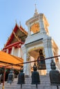 Main Hall, Thailand Style Belfry and Natural stone carve granite Chinese pagoda Royalty Free Stock Photo