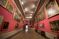 Main halls with traditional paintings in The Museo Nazionale di Palazzo Mansi in Lucca, Italy. Royalty Free Stock Photo