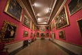 Main halls with traditional paintings in The Museo Nazionale di Palazzo Mansi in Lucca, Italy. Royalty Free Stock Photo