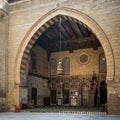 Main iwan - arch - at the courtyard of historic Mamluk era mosque of Al Ashraf Barsbay, Cairo, Egypt