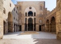 Main Iwan at courtyard of public historic mosque of Sultan Qalawun, Moez Street, Cairo, Egypt