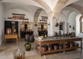 Main kitchen in service of the Pena Palace in Sintra, Portugal. Royalty Free Stock Photo