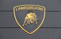 The main logo of Lamborghini sport cars on the wall