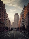 Main Madrid street view during confinement Royalty Free Stock Photo