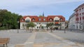 Bad Muskau, Germany. The main market square in a city center of Bad Muskau town