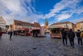 Main market square or Hauptmarkt, place of the Schoner Brunnen fountain in the Nuremberg Royalty Free Stock Photo