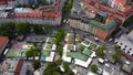 Main market square in Munich called Viktualienmarkt - view from above