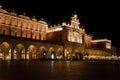 The Main Market Square at night time in Krakow, Poland Royalty Free Stock Photo
