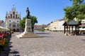 Main market square with 17th century Town Hall and monument to Tadeusz Kosciuszko, Rzeszow, Poland