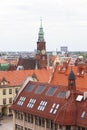 Main market, tower of Old Town Hall, aerial view, Lower Silesia, Wroclaw, Poland