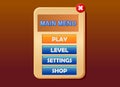 Main menu gaming ui vector