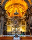 Main nave and presbytery of Eglise Saint Francois de Paule church of Francis of Paola in historic old town of Nice in France Royalty Free Stock Photo