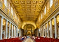 Main nave and presbytery of papal basilica of Saint Mary Major, Basilica di Santa Maria Maggiore, in Rome in Italy Royalty Free Stock Photo