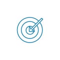 Main objective linear icon concept. Main objective line vector sign, symbol, illustration.