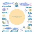 Omega 3 sources vector set Royalty Free Stock Photo