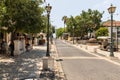 The main pedestrian HaMeyasdim street in Zikhron Yaakov city in northern Israel