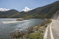 Main peripheral roadway, Napa lake, Shangri-La, diqing, Yunnan Royalty Free Stock Photo