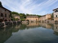 The main piazza of Bagno Vignoni, Tuscany Royalty Free Stock Photo